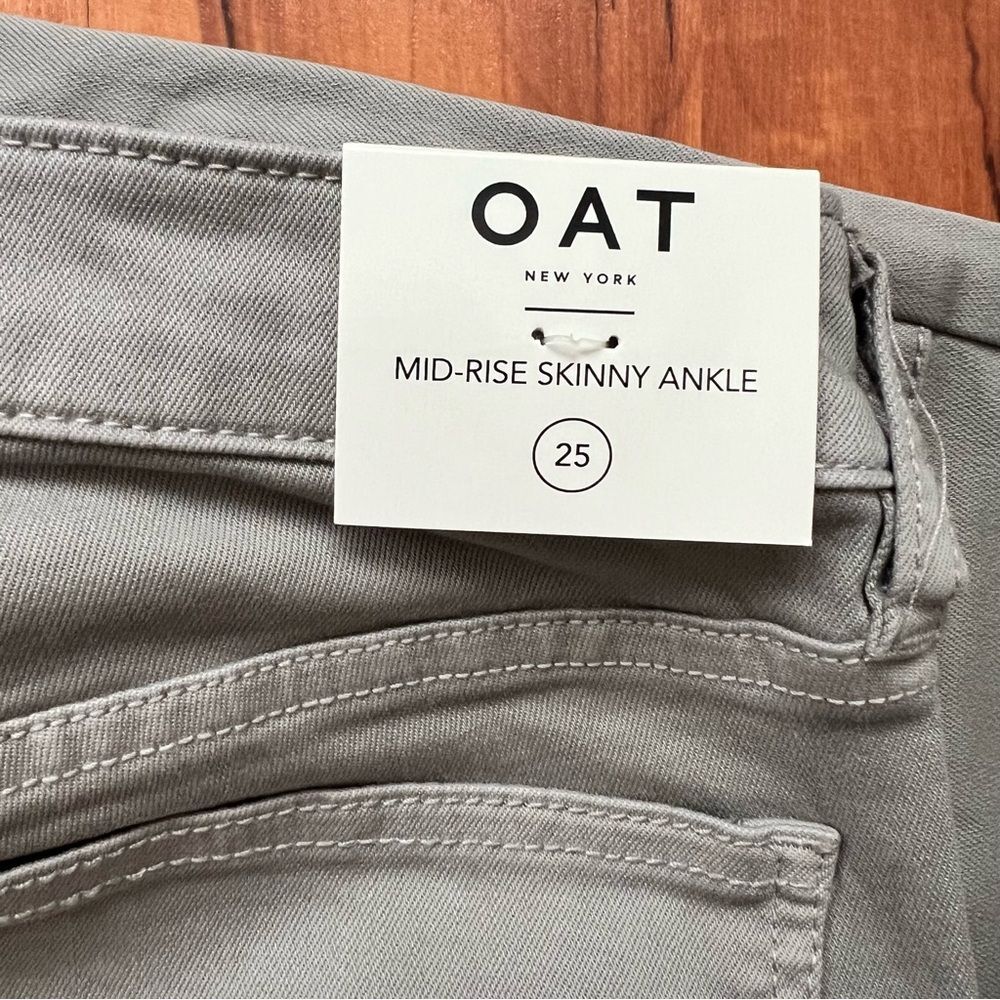 OAT NEW YORK Mid-rise skinny ankle jeans ๐บ stretch ๐บ NWT ๐บ gray ๐บ size 25 - Picture 4 of 10